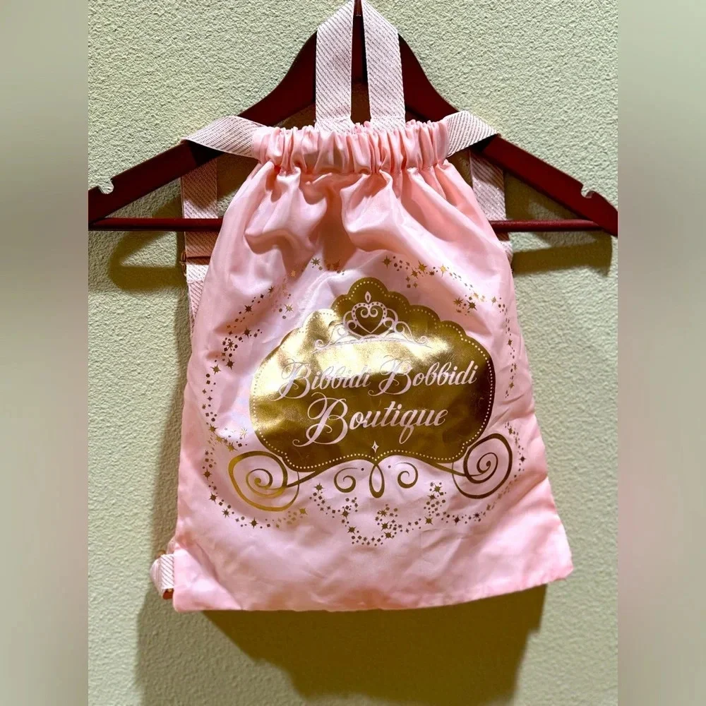 DISNEY PARKS PRINCESS BIBBIDI BOBBIDI BOUTIQUE PINK RUCKSACK BAG.‎ EUC